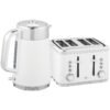 HOMCOM Electric Stainless Steel Kettle and Toaster Set, 3000W 1.7L UK Strix Thermostat Fast Boil Kettle w/ Limescale Filter, Cool Touch Body, 4 Slice Toaster with 7 Browning Levels, Crumb Tray, White