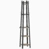 HOMCOM Industrial-Style Four Shelf Coat Stand - Grey/Black