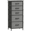 HOMCOM Chest of Five Fabric Drawers - Charcoal Grey