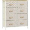 HOMCOM Chest of Eight Fabric Drawers - Beige