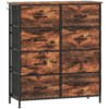 HOMCOM Chest of Eight Fabric Drawers - Rustic Brown