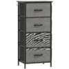 HOMCOM Chest of Four Fabric Drawers - Charcoal Grey