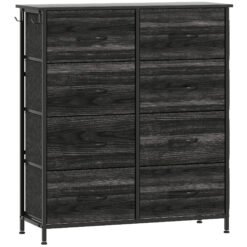 HOMCOM Chest of Eight Fabric Drawers - Black