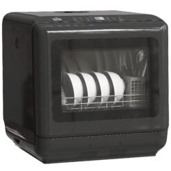 HOMCOM 6L Five-Mode Tabletop Dishwasher - Black