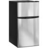 HOMCOM 88L Under Counter Fridge Freezer, Small Refrigerator with 5-Setting, 3 Star Freezer Rating, Black and Silver Tone