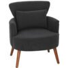 HOMCOM Corduroy Retro Accent Chair - Black
