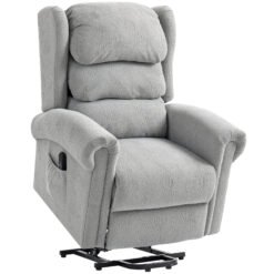 HOMCOM Velvet-Feel Electric Riser Recliner Chair - Grey
