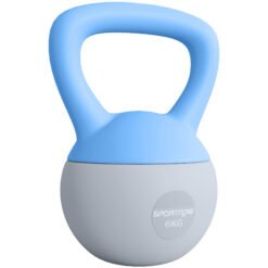 SPORTNOW 6KG Soft Kettlebell, Kettlebell with Non-Slip Handle for Home Gym, Weight Lifting, Strength Training, Light Blue/Grey