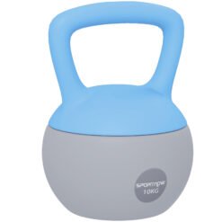 SPORTNOW 10KG Soft Kettlebell, Kettlebell with Non-Slip Handle for Home Gym, Weight Lifting, Strength Training, Light Blue/Grey