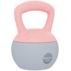 SPORTNOW 12KG Soft Kettlebell, Kettlebell with Non-Slip Handle for Home Gym, Weight Lifting, Strength Training, Pink/Grey