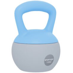 SPORTNOW 12KG Soft Kettlebell, Kettlebell with Non-Slip Handle for Home Gym, Weight Lifting, Strength Training, Light Blue/Grey