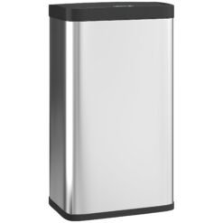 HOMCOM 45L Stainless Steel Sensor Bin - Silver Tone