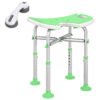 HOMCOM 39-51.5cm 'U' Seat Padded Shower Stool - Green