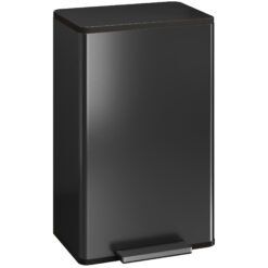 HOMCOM 45L Kitchen Bin, Pedal Bin with Soft-Close and Stay-Open Lid, Removable Inner Bucket, Odor Control for Kitchen, Office