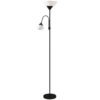HOMCOM LED Floor Lamp for Living Room, 180cm Tall Standing Lamp, Mother and Child Uplighter with Adjustable Gooseneck, 3000K/4500K/6500K Colour Temperatures, Black