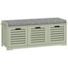 HOMCOM 3-Drawer Shoe Storage Bench - Green