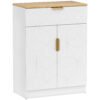 HOMCOM Sideboard Storage Cabinet, Modern Storage Cupboard with Drawer and Adjustable Shelf for Living Room, Kitchen, Dining Room, Entryway, White
