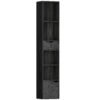 HOMCOM 6-Tier Bookcase, Tall Narrow Bookshelf with Drawer and Door - Black