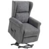 HOMCOM Power Lift Recliner Armchair, Electric Lift Chair for Elderly, Fabric Riser and Reclining Chair with Remote Control, Side Pockets, Extended Footrest, for Living Room, Charcoal Grey