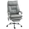 HOMCOM Faux Leather Office Chair, with Inflatable Lumbar - Grey