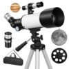 Outsunny Astronomy Telescope for Adults and Beginners with 70 mm Aperture, Carry Bag, White