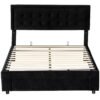 HOMCOM King Size Ottoman Bed Frame, with Front Drawer - Black