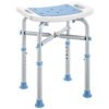 HOMCOM 44-51.5cm Aluminium Frame Shower/Bath Stool - Light Blue