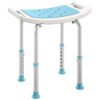 HOMCOM Shower Chair, Adjustable Height Shower Stool with Aluminium Frame and Non-Slip Feet, Bathtub Stool Seat for Elderly Disabled Handicap, Turquoise
