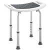 HOMCOM Shower Chair, Adjustable Height Shower Stool with Aluminium Frame and Non-Slip Feet, Bathtub Stool Seat for Elderly Disabled Handicap, Grey