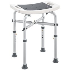 HOMCOM 44-51.5cm Aluminium Frame Shower/Bath Stool - Grey