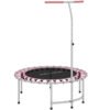 SPORTNOW 40" Fitness Trampoline, Mini Rebounder Trampoline for Adults with 5-Level Adjustable Handle, Indoor Exercise Bungee Rebounder, Max Load 100KG, Pink