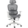 HOMCOM Multi-Adjustable Mesh Office Chair - Grey and White