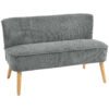 HOMCOM Modern Corduroy Double Seat Sofa w/ Wood Frame Foam Padding Soft Comfortable Compact Couch Grey
