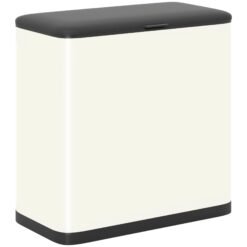 HOMCOM 8L Hanging Kitchen Bin, Rubbish bin with Lid and Removable Inner Bucket for Kitchen Cabinet Door, Under Sink, Office