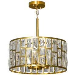 HOMCOM 72 Glass Crystallite Chandelier - Gold-Tone