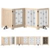 PawHut 4 Panel Freestanding Pet Gate, Indoor Dog Barrier with Lockable Door, Support Feet, 360 Flexible Hinges, Oak