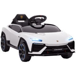 AIYAPLAY 12V Licensed Lamborghini Electric Cars for Kids, Ride On Car with Remote Control for 3-6 Years Old, White