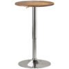HOMCOM Round Bar Table, 360 Degree Swivel Counter Pub Table with Adjustable Height, for Kitchen, Cafe, Rustic Brown