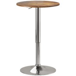 HOMCOM Round Bar Table, 360 Degree Swivel Counter Pub Table with Adjustable Height, for Kitchen, Cafe, Rustic Brown