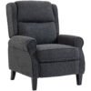 HOMCOM 132 Recliner Armchair, with Extended Footrest - Dark Grey