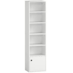 HOMCOM 6-Tier 156 cm Tall Bookcase - White