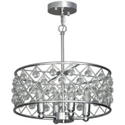 HOMCOM 51 Crystallite Four-Bulb Chandelier - Silver-Tone