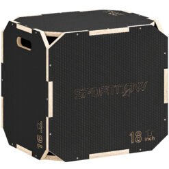 SPORTNOW Non-Slip Plyo Box, Corner-free Wooden Jump Box, 41 x 51 x 48 cm