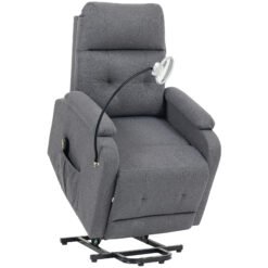 HOMCOM Electric Rise/Recline Armchair, with Reading Light - Grey