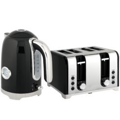 HOMCOM Retro 3000W Kettle and Toaster Set - Black