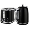 HOMCOM Polished Retro 40-100C Kettle and Toaster Set - Black