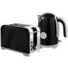 HOMCOM Retro Toaster and Kettle Set - Black