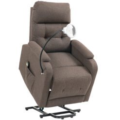 HOMCOM Electric Rise/Recline Armchair, with Reading Light - Brown