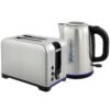 HOMCOM Simple Polished Toaster and Kettle Set - Silver Tone