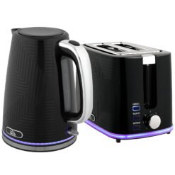 HOMCOM Modern Kettle and Toaster Set - Black